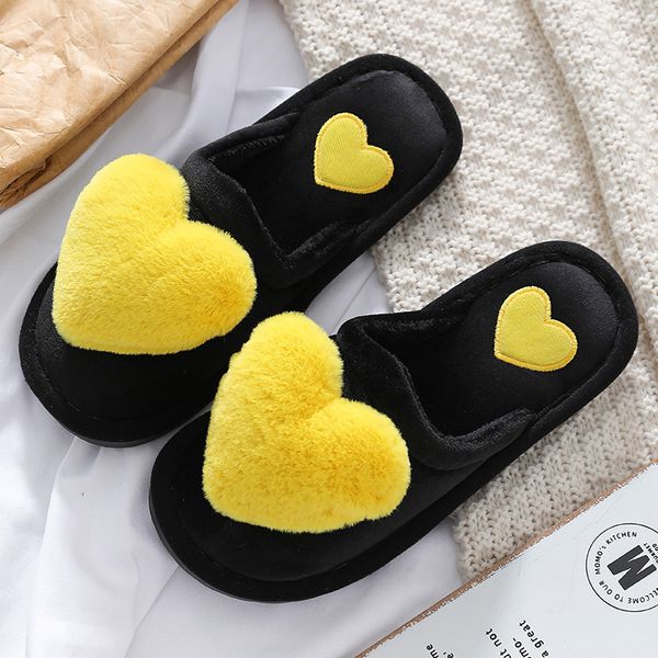 

cartoon love slippery home slippers, Black
