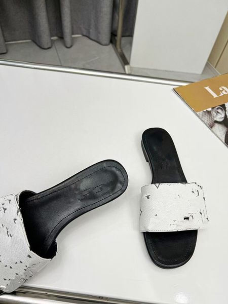 

designer slides women man slippers luxury sandals brand sandals real leather flip flop flats slide casual shoes sneakers boots by 0218, Black