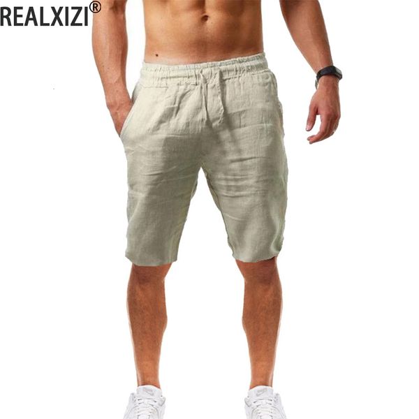 

men's shorts men five-point shorts hiphop breathable cotton linen sports short solid color simple five-point pants summer thin casual s, White;black