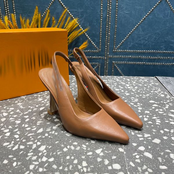 

2023 fashion dress shoes buckle shoes high heels pumps ladies wedding shoes black heels shoe metal v tacones pointed toe stilettos -085