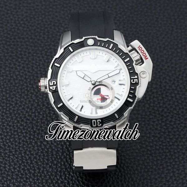 

jjf deep dive 46mm 3203-500le-3/93 automatic mens watch hammerhead shark white dial steel case date black rubber strap 1000m new sport watch, Slivery;brown