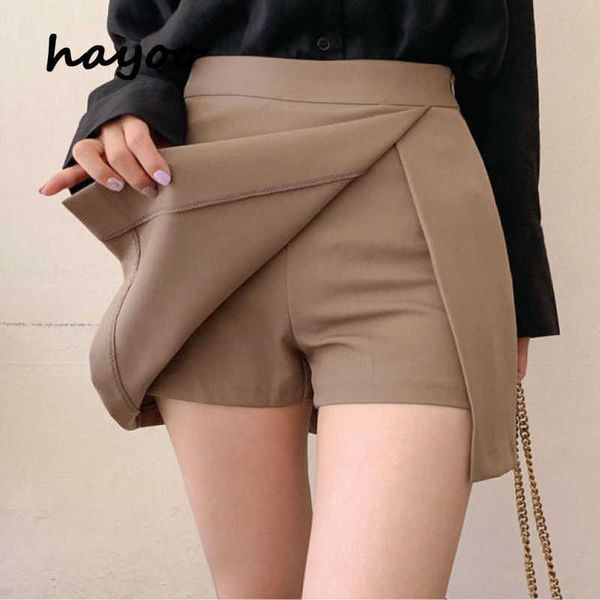 

skirts hayoo korean women's simple trouser skirt with side slit design ~ a-line skirt with thin waist and high waist p230403, Black