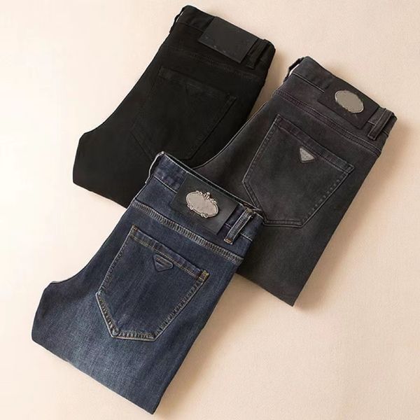 

high-end fashion men jeans cargo pants convertible lazy folded patch motorcycle element and nostalgic elastic small straight leg, Blue