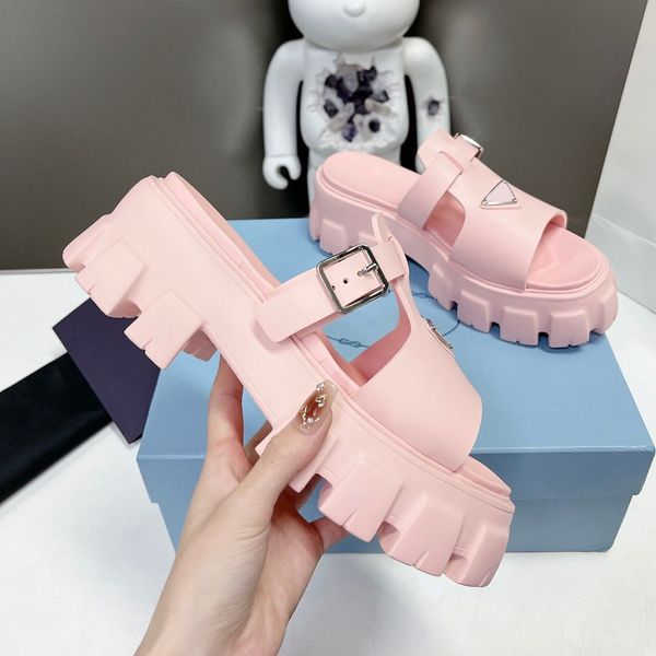 

designer slipper luxury women sandals sandy beach thick bottom brand slides fashion slippers lady slide design casual shoes sneakers by 1978, Black
