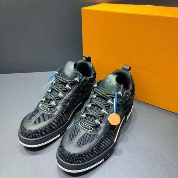 

luxury designer shoes fashion casual men sneakers rubber platform trainers genuine leather sneaker multicolor lace-up skate shoes fashion ru