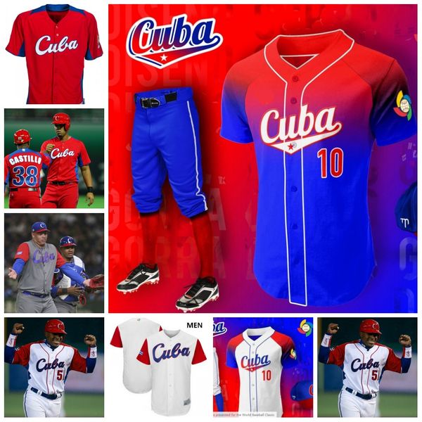 

2023 cuba baseball jerseys luis robert yoan moncada ronald bolanos roenis elias miguel romero andy ibanez yoenis cespedes yeudis reyes, Blue;black