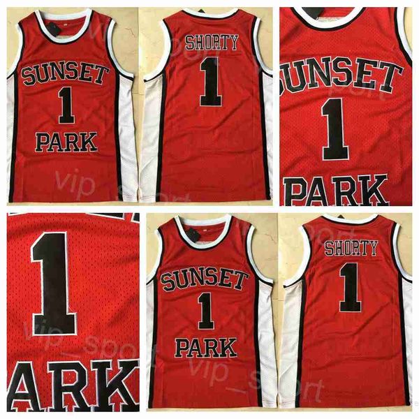 

movies basketball fredo starr sunset park jerseys 1 shorty college university uniform breathable for sport fans pure cotton team color red s, Black