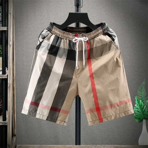 

summer shorts men's casual pants korean fashion check capris easy to wear at home loose beach, White;black