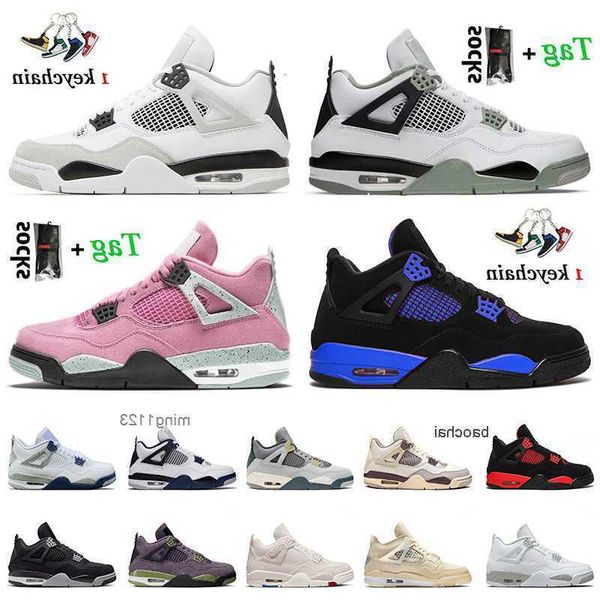 

2023 women mens jumpman 4 4s basketball shoes retro j4 midnight navy seafoam craft university sail pink blue thunder camvas military black i