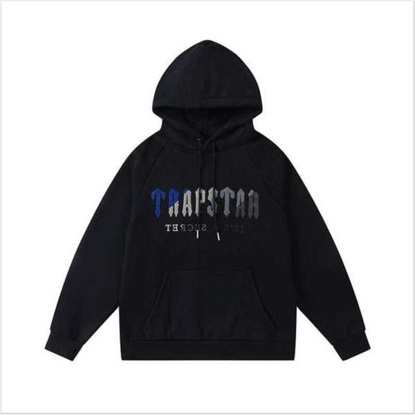 

men's hoodies & sweatshirts 22s trapstars shooter towel embroidery mens quality designers clothing europe and american style designer t, Black