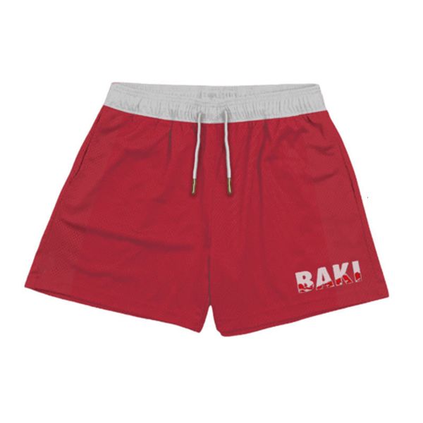

men's shorts japanese anime shorts baki haman print male streetwear beach shorts casual loose men elastic waist black shorts 230403, White;black