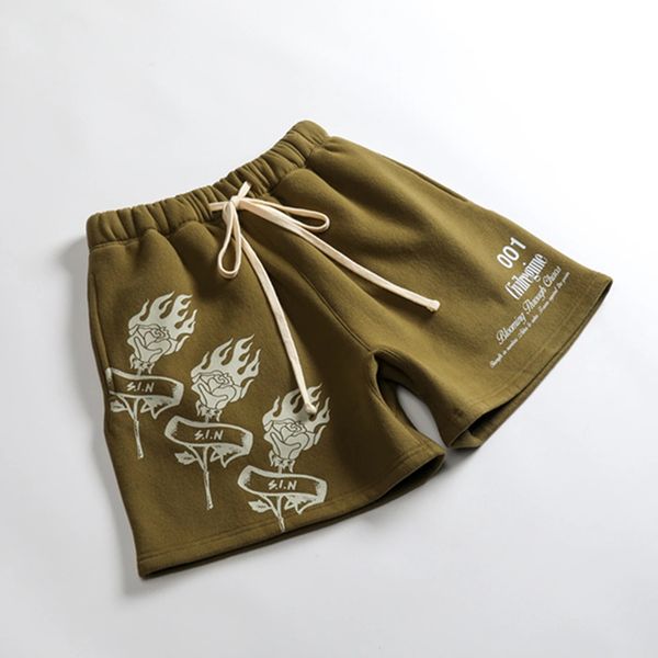 

men's shorts european american fashion brand casual shorts summer loose printed pants cotton breathable sports men's clothing 2304, White;black