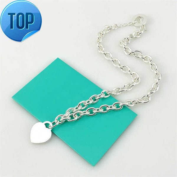 

t designer love necklace luxury brand classic pendant female jewelry geometry titanium steel fashion necklace party wedding daily accessorie, Silver