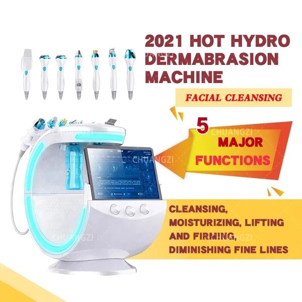 

new 2023 face care devices 7 in 1 smart facial cleansing hydrafacial skin analyze deep pore vacuum hydra skin lift anti-aging beauty machine