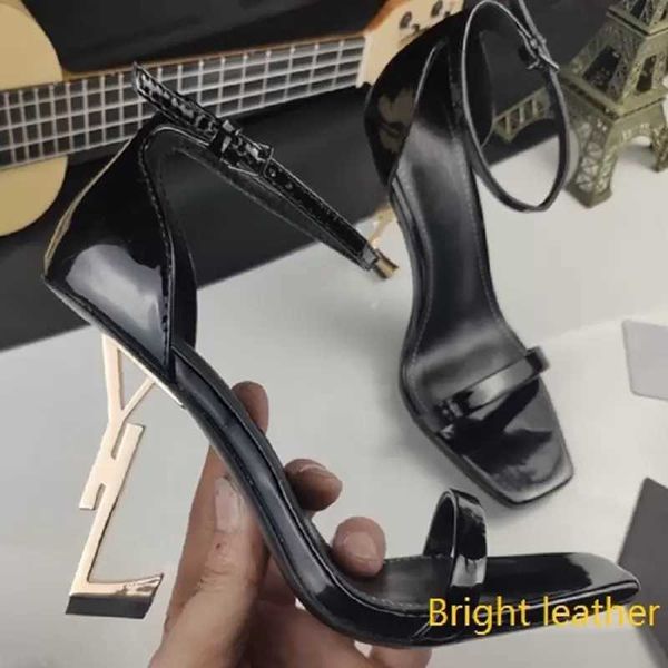 

classics women heels shoes sandals fashion beach thick bottom slippers alphabet lady leather high heel shoe slide yslitys au7r, Black