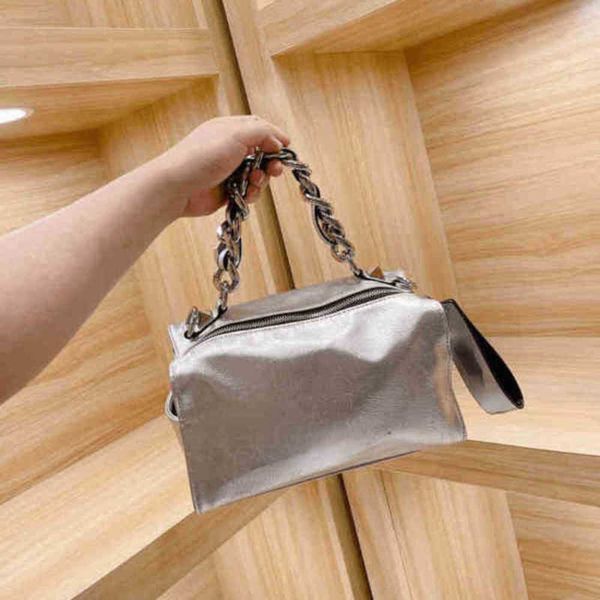 

cross body shoulder bags women handbag female silver leather fashion tote 211116