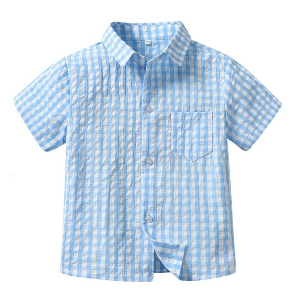 

kids shirts baby shirt summer clothing children's fashion plain short sleeve shirt boys' polo collar single chest handsome childre, White;black