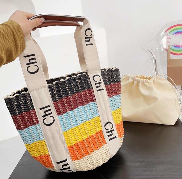 

Luxury designer bag Womens summer beach handbag Fashion straw shopping bag Large capacity vegetable basket Bags