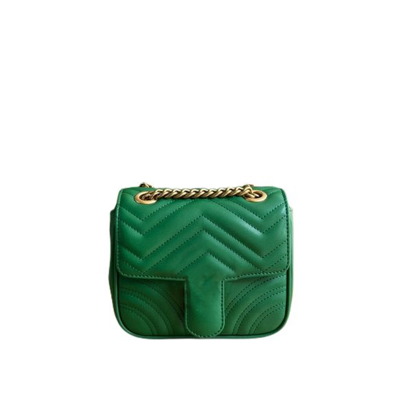 

fashion g bag chain square shoulder bag women flip bag striped metal buckle logo marmont real leather 18cm