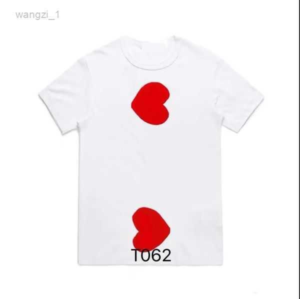 

men's t-shirts play designer t shirts cdg brand small red badge casual polo shirt clothing 8 vzx8, White;black