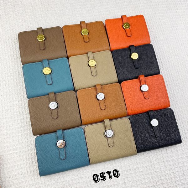 

with box and dustbag lady designer vintage wallet gold/silver bottom with togo genuine leather in 6 colors man credit card holder leather fa, Red;black