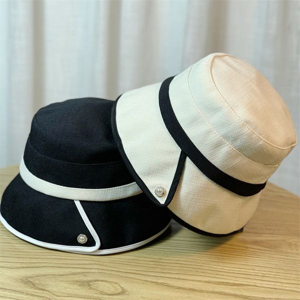 

spring summer new button bucket hat women's flat stingy brim hat versatile fashion commuting sun shielding fisherman hat hcs289, Blue;gray