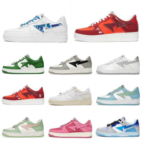 

with box 2023 bapestas baped designers casual shoes sk8 leather green plate-forme brown ivory for black white platform bapesta sta patent me