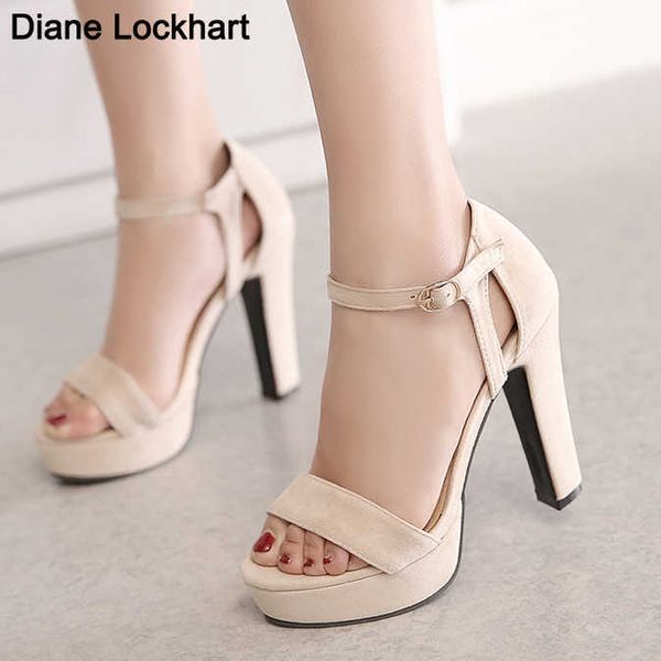 

women platform summer sandals buckle woman 11cm thick high heels ladies ankle strap shoes female sandalias mujer 32 33 230403, Black