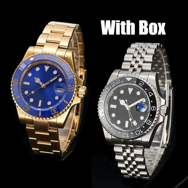 

fashion watch luxury mens automatic mechanical ceramics watches 41mm full stainless steel gmt gliding clasp swimming wristwatches sapphire l, Slivery;brown