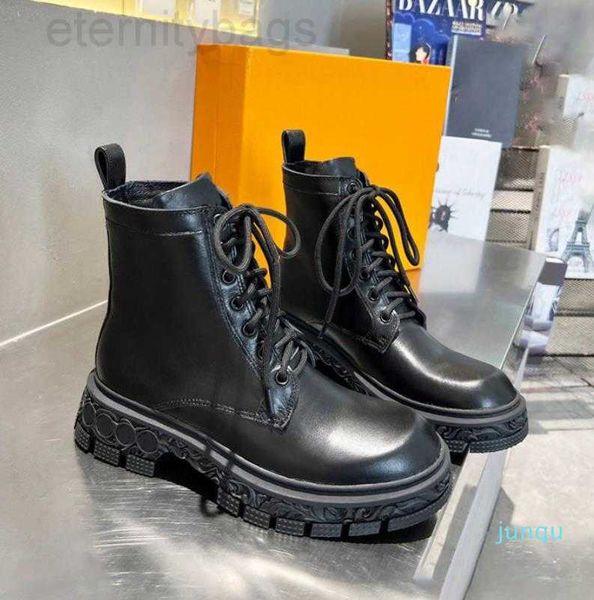 

leather baroque black ranger boots women chelsea boot lace-ups martin boots low roman booties chunky rubber sole