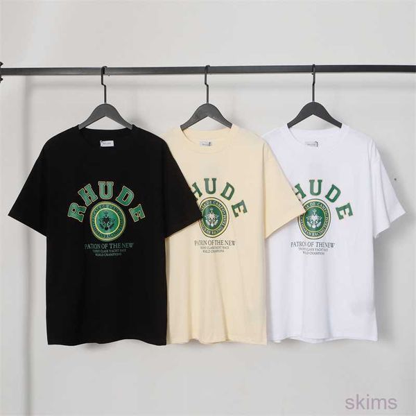 

rhude men's t-shirts 2023ss spring and summer monogrammed cotton quality oversize round neck t-shirt free, White;black