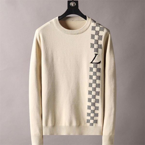 

men's sweater, designer men's clothing, high-quality sweaters, all cotton thermal insulation, men's and women's pullover, White;black