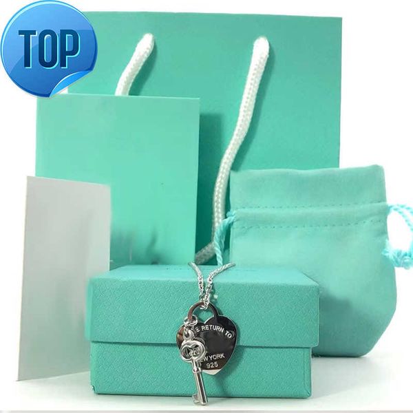 

heart necklace womens stainless steel 19mm couple pendant key jewelry on the neck valentine day gifts for girlfriend accessories wholesale, Silver