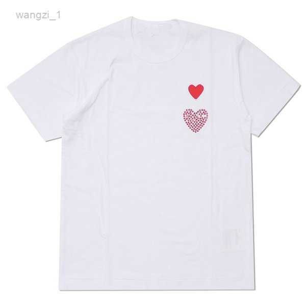 

men's t-shirts play fashion mens cdg t shirt designer red casual women commes des s badge quanlity tshirts cotton embroidery short slee, White;black