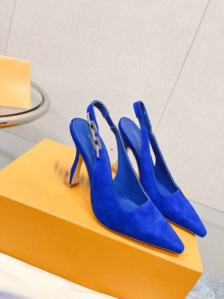 

2023 fashion buckle shoes woman high heels pumps ladies wedding shoes heels shoe metal v tacones pointed toe stilettos black -068