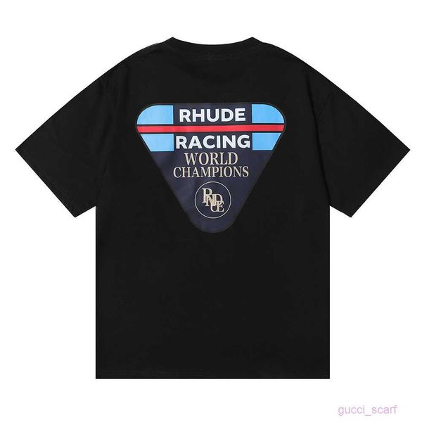 

men's t-shirts summer american tide brand rhude personality alphabet pattern print men's and women's casual cotton short slee, White;black