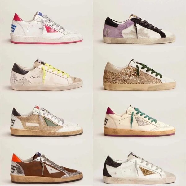

2023 new shoes italian brand womens sneakers star luxury sequins classic white old dirty designer mens sneakers casual shoes
