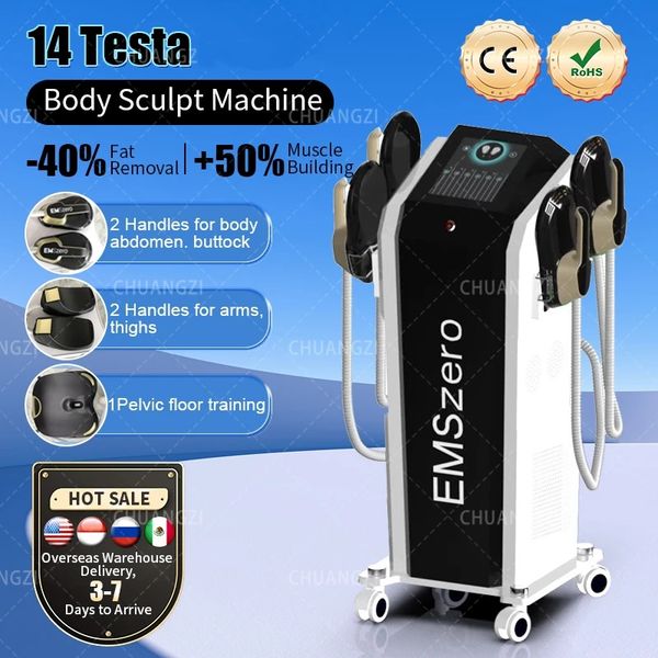 

14 tesla neo dls-emslim slimming machine 5000w 4 handles rf emszero hi-emt nova body sculpt ems muscle stimulation equipment