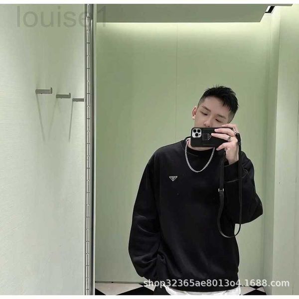 

men's hoodies & sweatshirts designer phome 22 autumn/winter new classic inverted triangle logo round neck simple fashion sweater 23d4, Black