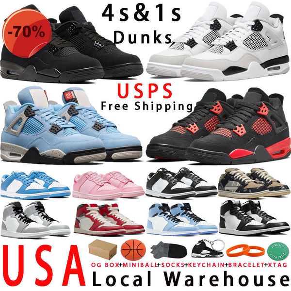 

warehouse local 4 4s jumpman basketball shoes 1 1s high og chicago lost found white military black cat dunks university blue red triple pink
