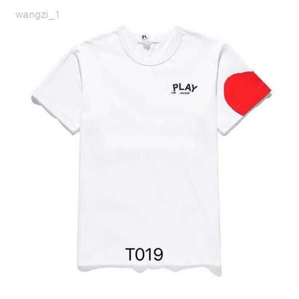 

men's t-shirts designer luxury brands cdgs classic shir fashion play lile red peach prined mens and womens round neck versaile couple d, White;black