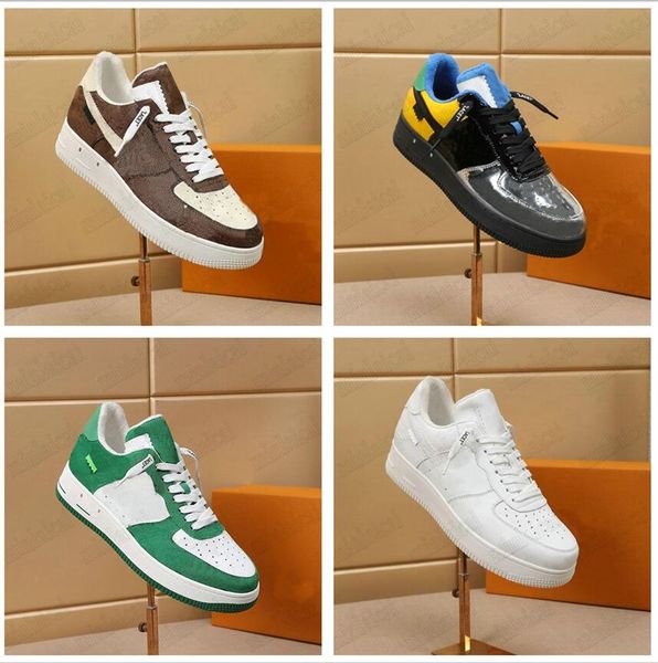 

designer sneakers off 1 low luxurys designers joined shoe special edition damier patterns white brown monograms flower sports running skateb, Black