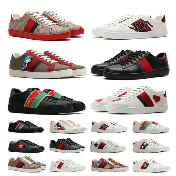 

mens womens casual shoes bee ace sneakers low shoe designer sports leather trainer tiger embroidered red green white black stripes sneaker p