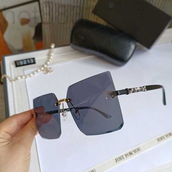 

sunglasses designer new square rimless cut personalized large frame glasses tiktok live chic qx87, White;black