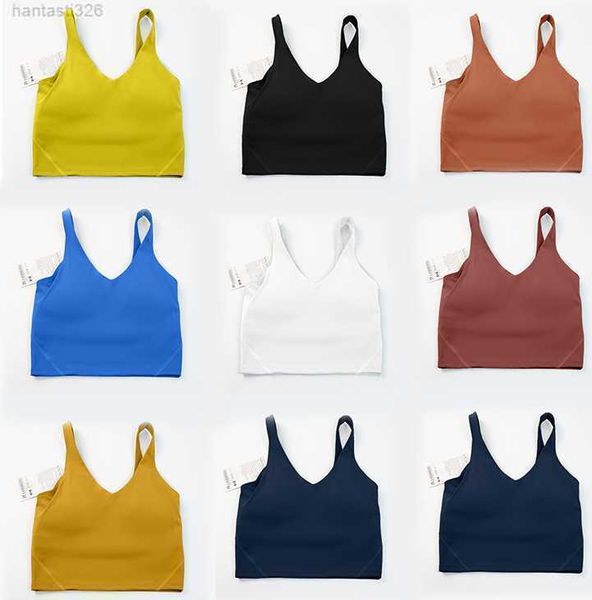 

yoga outfit lulus u type back align tank lemons gym clothes women casual running nude tight sports bra fitness beautiful underwear vest shi, Gray
