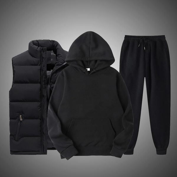 

men's tracksuits winter hoodie set men's fashion wool hoodie black brand sports pants casual jogging set sweatshirt women's z, Gray