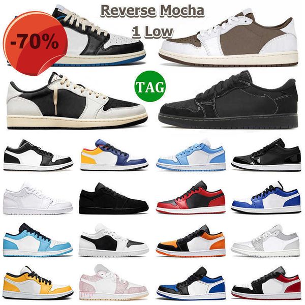 

men women outdoor basketball shoes travis scotts 1s jumpmans 1 low trainers ice blue reverse mocha black phantom bred shadow toe unc mens wo
