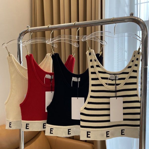 

womens crop knits tee designer tank women clothing fashion letter print summer sleeveless pullover vest casual camis streetwear, White