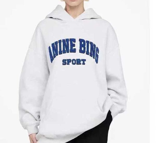 

classic design anine bing city women pullover sweatshirt embroidery letter burst fleece sweater printed wash round neck female cotton ab hoo, Black