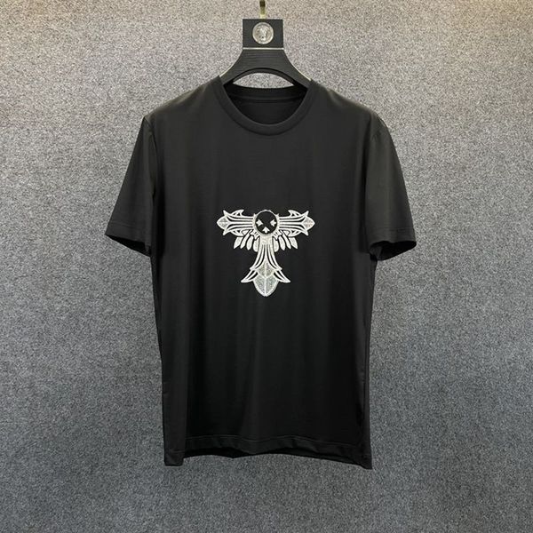

men's t-shirts designer mens t shirt chrome summer tshirts heart s ch short sleeves loose t men hip hop chromees hearts luxury graphic, White;black